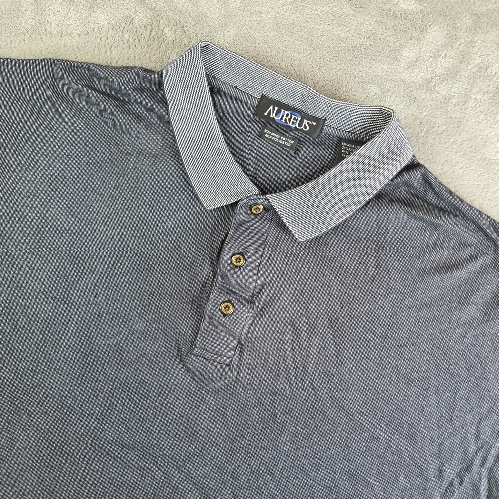 Aureus Polo Shirt Mens 3XL Gray Pima Cotton Short Sleeve Comfort Golf Outdoor